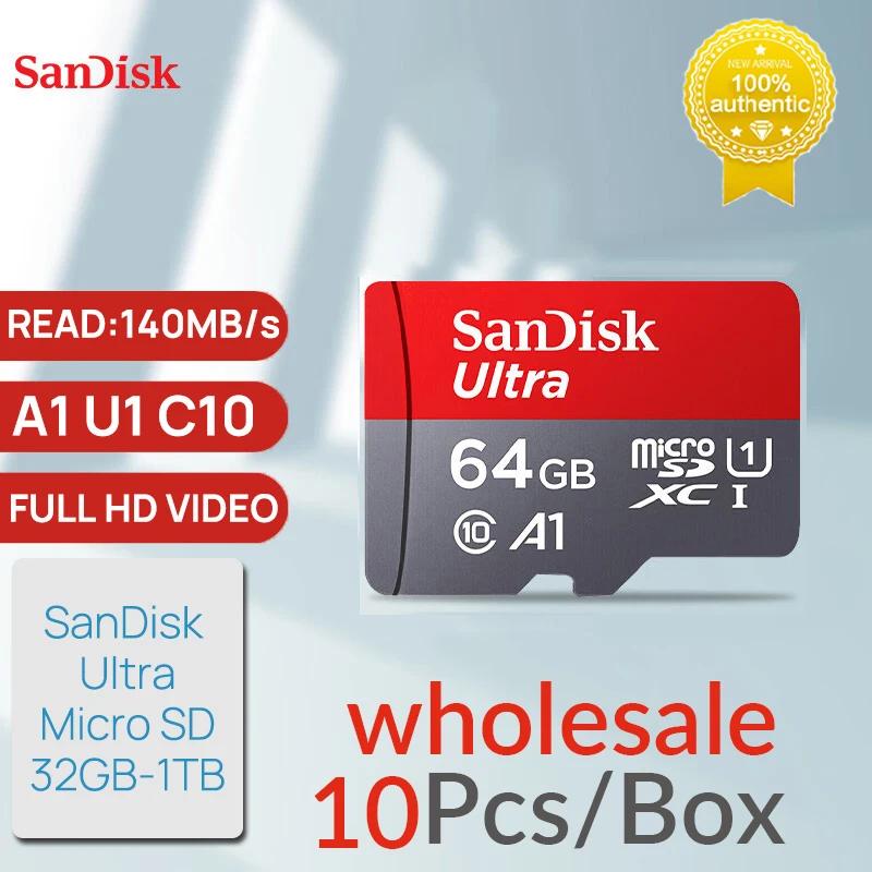 SanDisk 100%  ޸ ī, ũ TF SD ī, UHS-1 ÷ ī, Ʈ  PC  ī޶, 128GB, 64GB, 512GB, 1TB, A1
